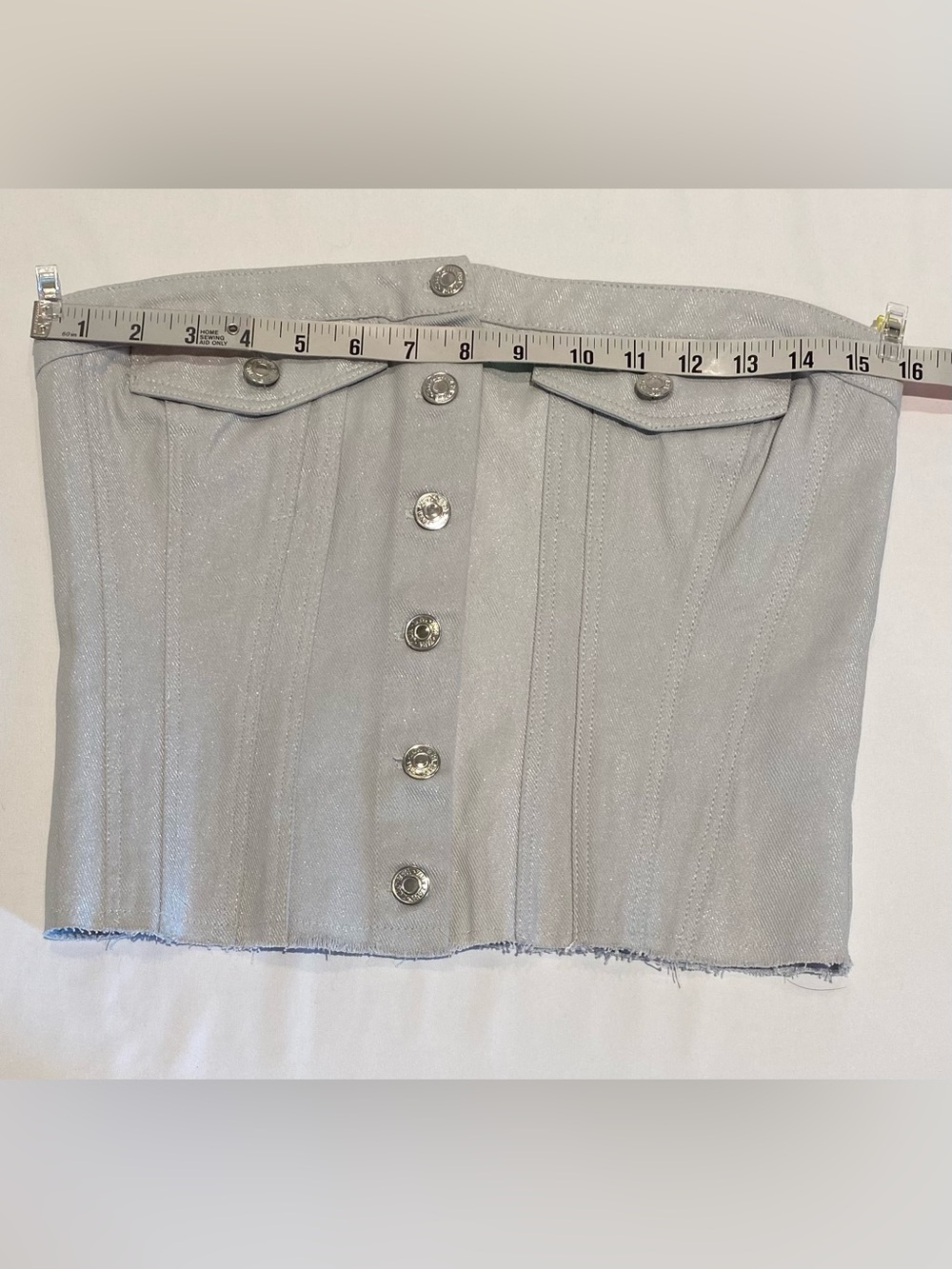 Zara Grey and Metallic Silver Denim Corset, size M, NWT - Picture 5 of 7